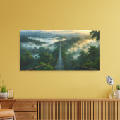 Onder de mist een geheime uitgestrekte canvas prin afdruk (Insitu (Woonkamer))