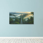 Onder de mist een geheime uitgestrekte canvas prin afdruk (Insitu (Houten vloer))