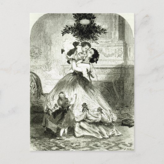 Onder de Mistletoe' Briefkaart (Voorkant)