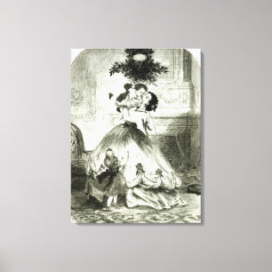 Onder de Mistletoe' Canvas Afdruk
