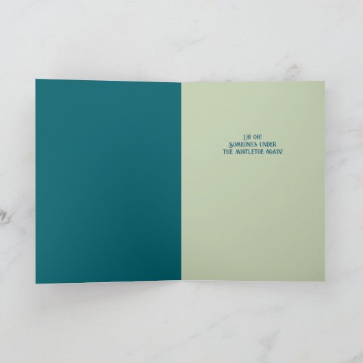 Onder de Mistletoe Feestdagen Kaart (Binnen)