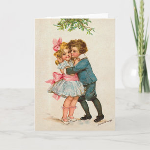 Onder de Mistletoe Feestdagen Kaart