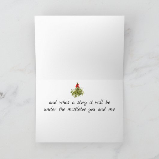 ONDER DE MISTLETOE... FEESTDAGEN KAART (Binnen)