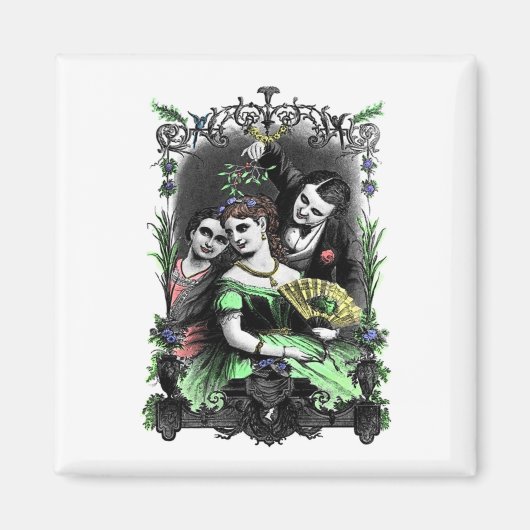 Onder de Mistletoe | gekleurd Magneet (Voorkant)