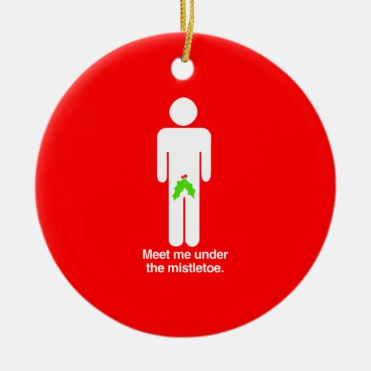 ONDER DE MISTLETOE GUY -.png Keramisch Ornament (Voorkant)