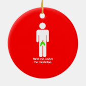 ONDER DE MISTLETOE GUY -.png Keramisch Ornament (Achterkant)