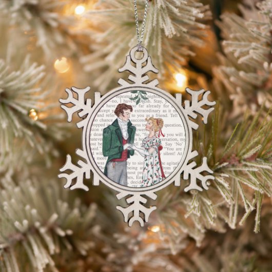 Onder de Mistletoe - Jane Austen Tin Sneeuwvlok Ornament (Boom)