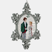 Onder de Mistletoe - Jane Austen Tin Sneeuwvlok Ornament (Links)