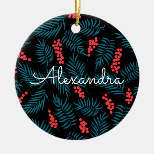 Onder de Mistletoe Keramisch Ornament (Voorkant)