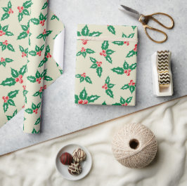 Onder de Mistletoe Minimalistische Kerstmis Naadlo Cadeaupapier