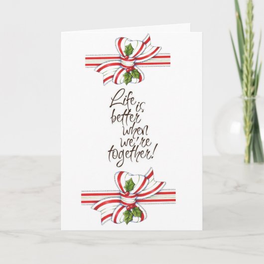 *ONDER DE MISTLETOE OM TE ZIEN HOEVEEL* FEESTDAGEN KAART (Voorkant)