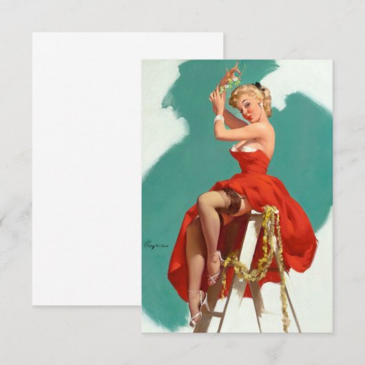 Onder de Mistletoe Pin Up (Voorkant / Achterkant)