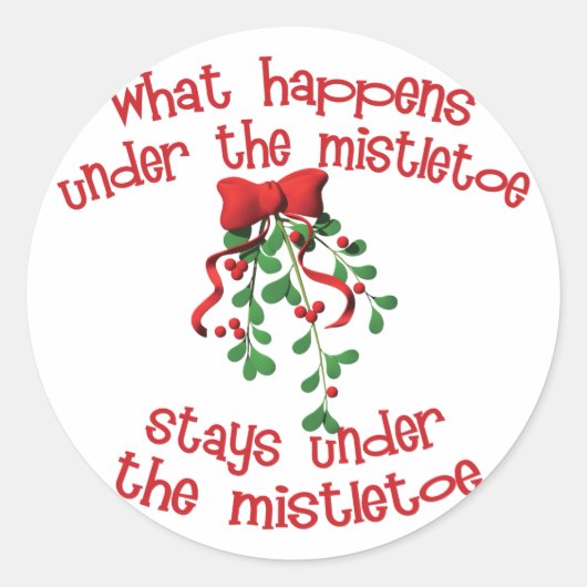 Onder de Mistletoe Ronde Sticker (Voorkant)