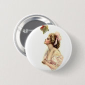 Onder de mistletoe vissen ronde button 5,7 cm (Voorkant /achterkant)
