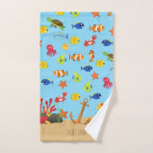 Onder de naam Zee Ocean Fish and Anchor Kind Name Bad Handdoek (Handdoek)