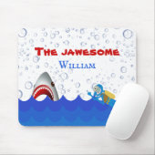 Onder de naam zee shark scubadiver cartoon kindere muismat (Met muis)