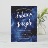 Onder de Night Sky bruiloft uitnodiging (Staand voorkant)