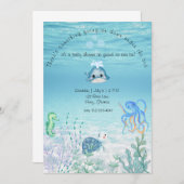 Onder de oceaan baby shower Invitation Kaart (Voorkant / Achterkant)