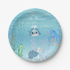 Onder de oceaan baby shower Invitation Papieren Bordje