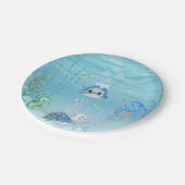 Onder de oceaan baby shower Invitation Papieren Bordje (Gekanteld)