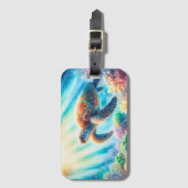 Onder de oceaan zee schildpad bagagelabel (Voorkant (verticaal))