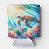 Onder de oceaan zee schildpad blikjeskoeler (Achterkant)