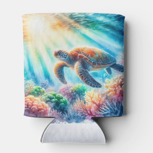 Onder de oceaan zee schildpad blikjeskoeler (Achterkant)