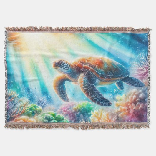 Onder de oceaan zee schildpad deken (Voorkant)