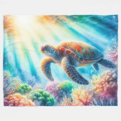 Onder de oceaan zee schildpad fleece deken (Voorkant (Horizontaal))