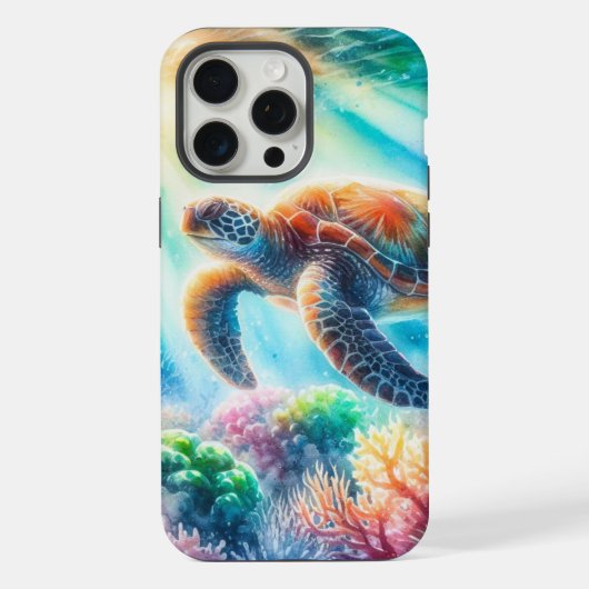 Onder de oceaan zee schildpad iPhone hoesje (Achterkant)
