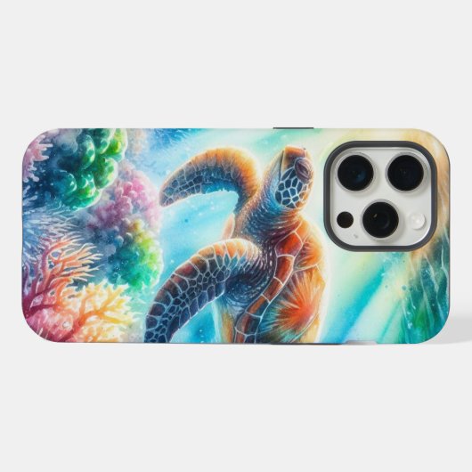 Onder de oceaan zee schildpad iPhone hoesje (Achterkant horizontaal)