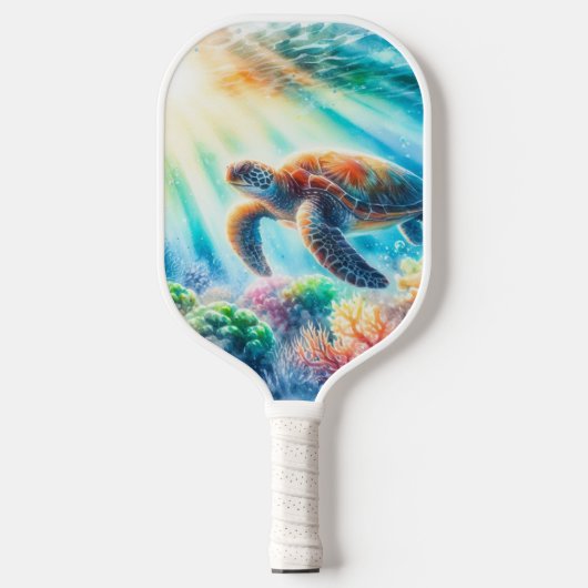 Onder de oceaan zee schildpad pickleball paddle (Voorkant)
