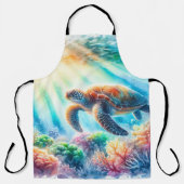Onder de oceaan zee schildpad schort (Voorkant)