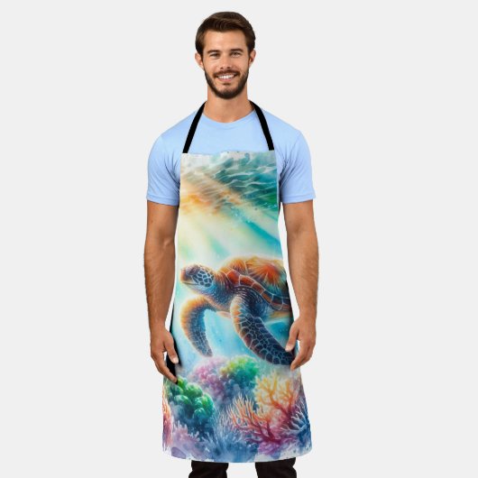 Onder de oceaan zee schildpad schort (Gedragen)