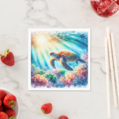 Onder de oceaan zee schildpad servet (Insitu)