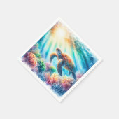 Onder de oceaan zee schildpad servet (Hoek)