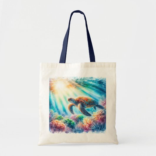 Onder de oceaan zee schildpad tote bag (Voorkant)