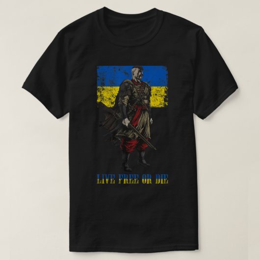onder de oekraïense vlag , die van cossack warrio  t-shirt (Design voorkant)