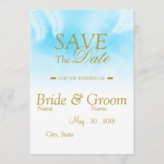 Onder de Palm Sky sparen de Datum Save The Date