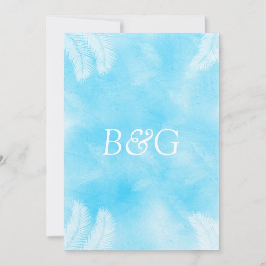 Onder de Palm Sky sparen de Datum Save The Date (Achterkant)