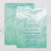 Onder de palmbomen | Waterverf bruiloft Kaart (Voorkant / Achterkant)