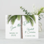 Onder de palmboom Bewaar de datum Save The Date (Staand voorkant)