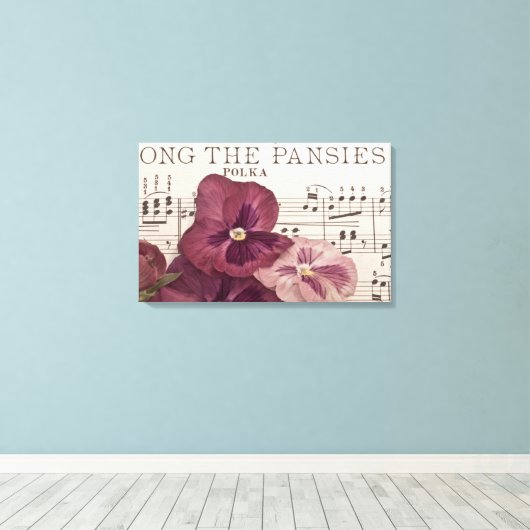 Onder de Pansies Canvas Afdruk (Insitu (Houten vloer))