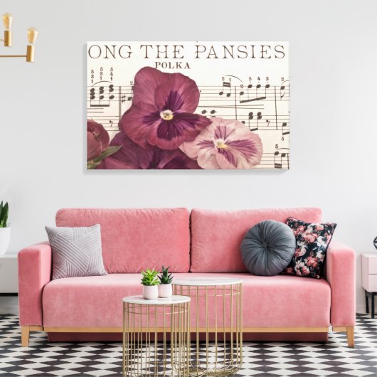 Onder de Pansies Canvas Afdruk (Insitu (Woonkamer))