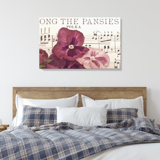 Onder de Pansies Canvas Afdruk (Insitu (Slaapkamer))