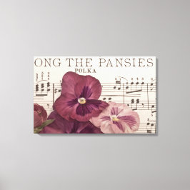 Onder de Pansies Canvas Afdruk