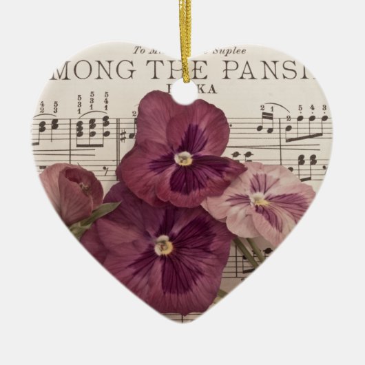 Onder de Pansies Keramisch Ornament (Voorkant)