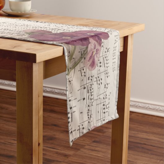 Onder de Pansies Korte Tafelloper (Voorbeeld)