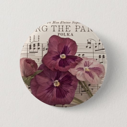 Onder de Pansies Ronde Button 5,7 Cm (Voorkant)