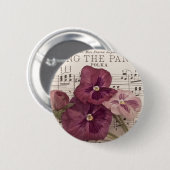Onder de Pansies Ronde Button 5,7 Cm (Voorkant /achterkant)